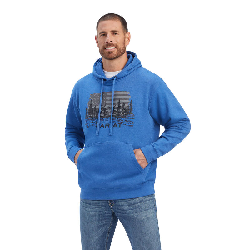 Ariat Sweatshirt Herren - Land Of The Free Blau ( ECSFZ-9327 )